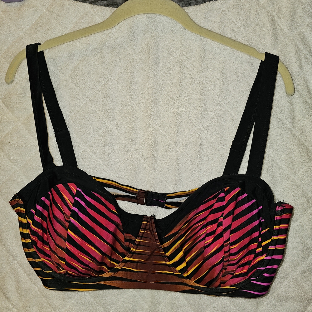 Swimsuits For All Multicolor Striped Bikini - Picture 2 of 13